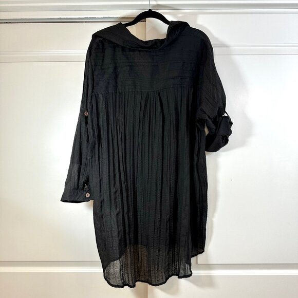 Black Soft Crinkle Swimsuit Cover-up Dress 1X - Picture 10 of 14